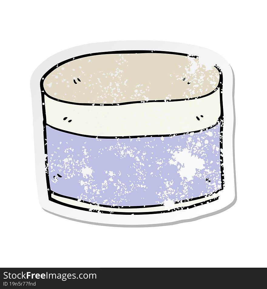 distressed sticker of a cartoon pot