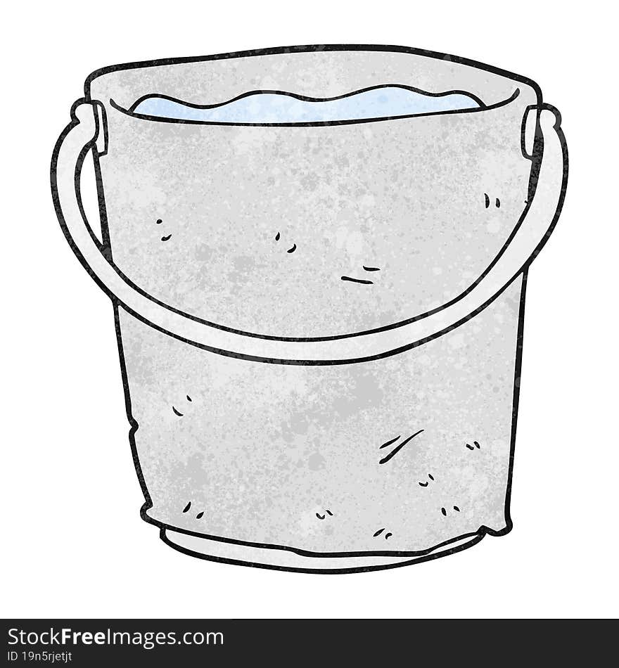 Textured Cartoon Bucket Of Water