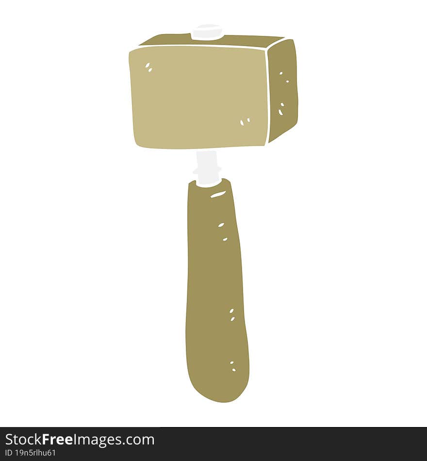 flat color illustration of a cartoon mallet