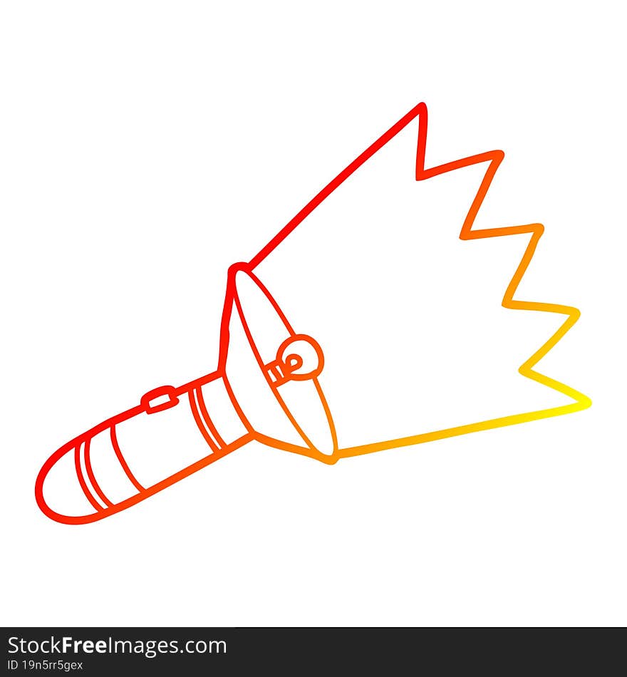 warm gradient line drawing old cartoon torch