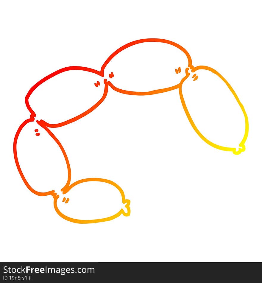 warm gradient line drawing cartoon sausages