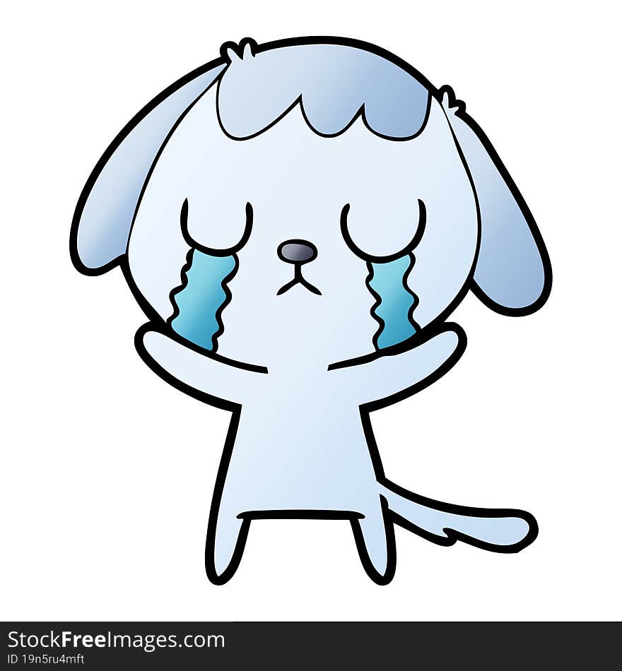 cute cartoon dog crying. cute cartoon dog crying