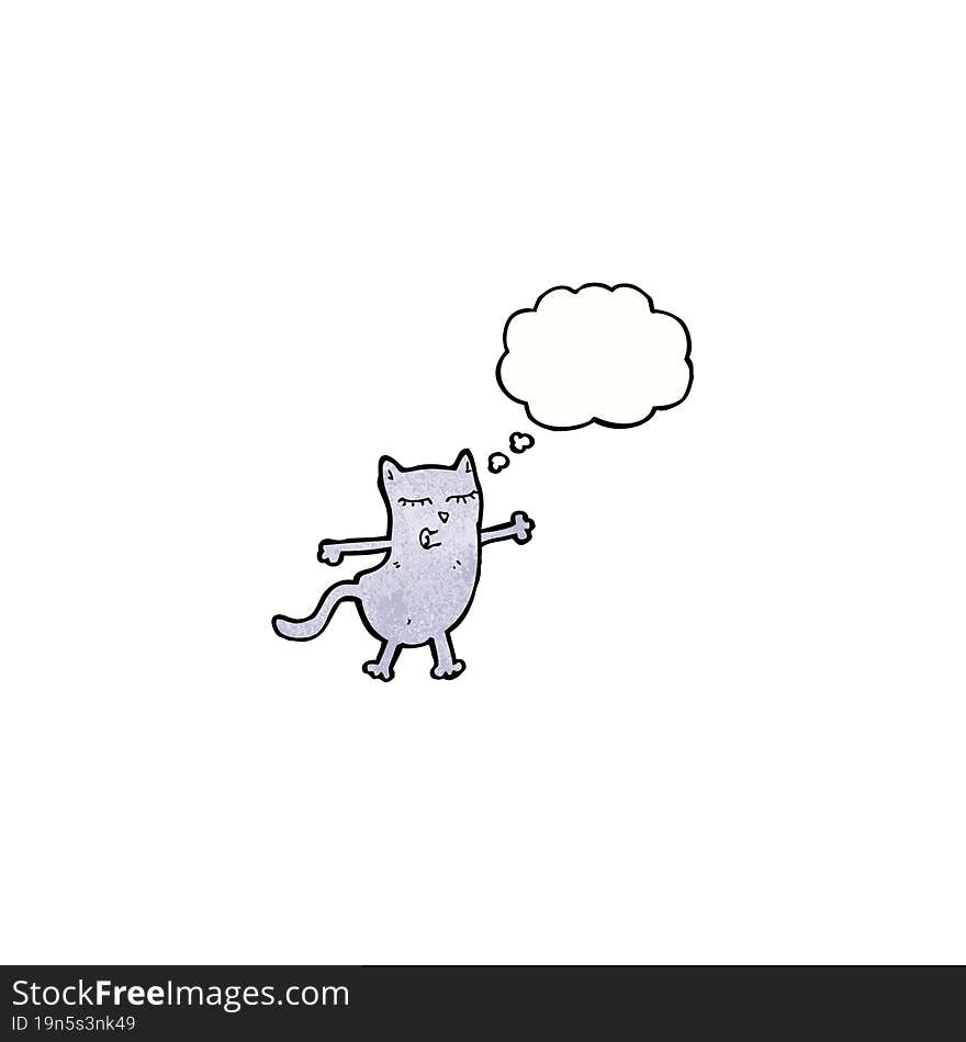 cartoon cat with thought bubble