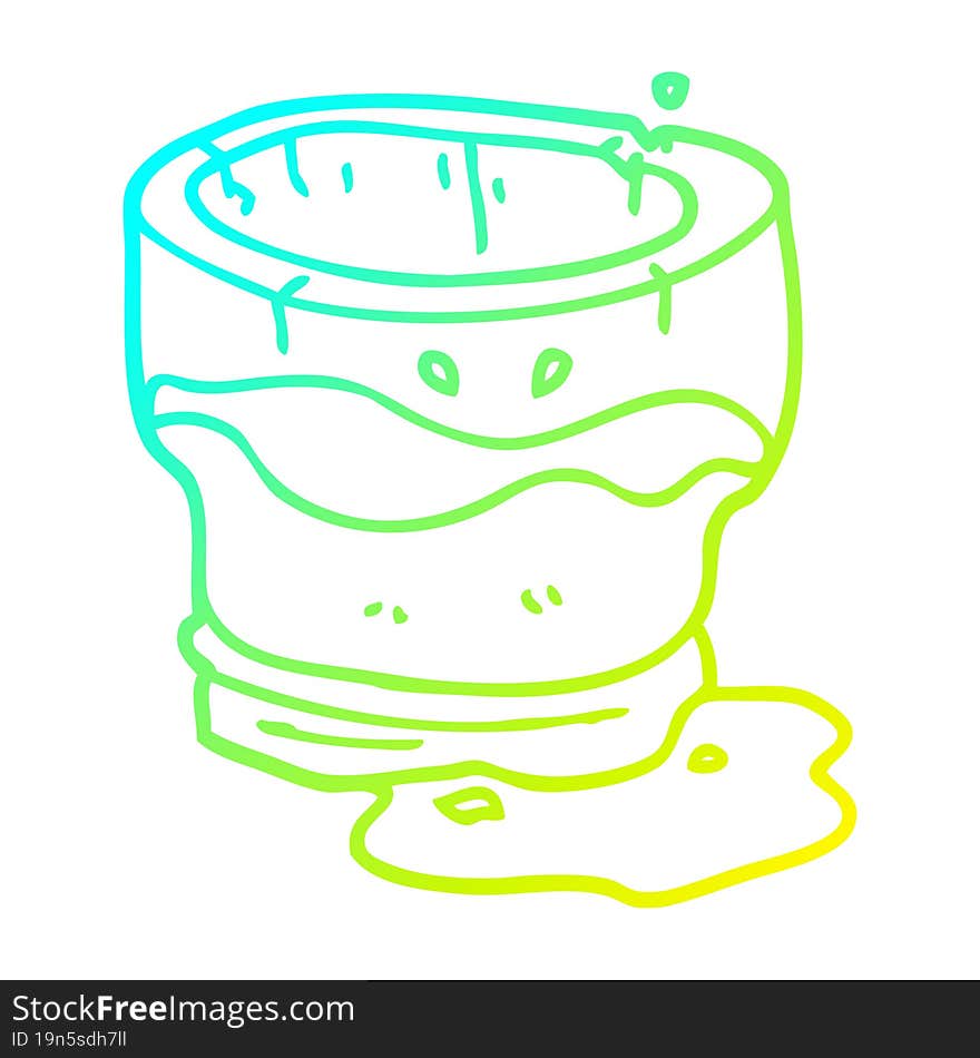 cold gradient line drawing cartoon old water glass