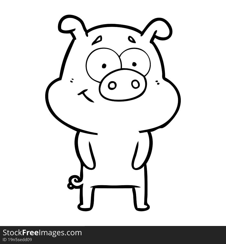 happy cartoon pig. happy cartoon pig