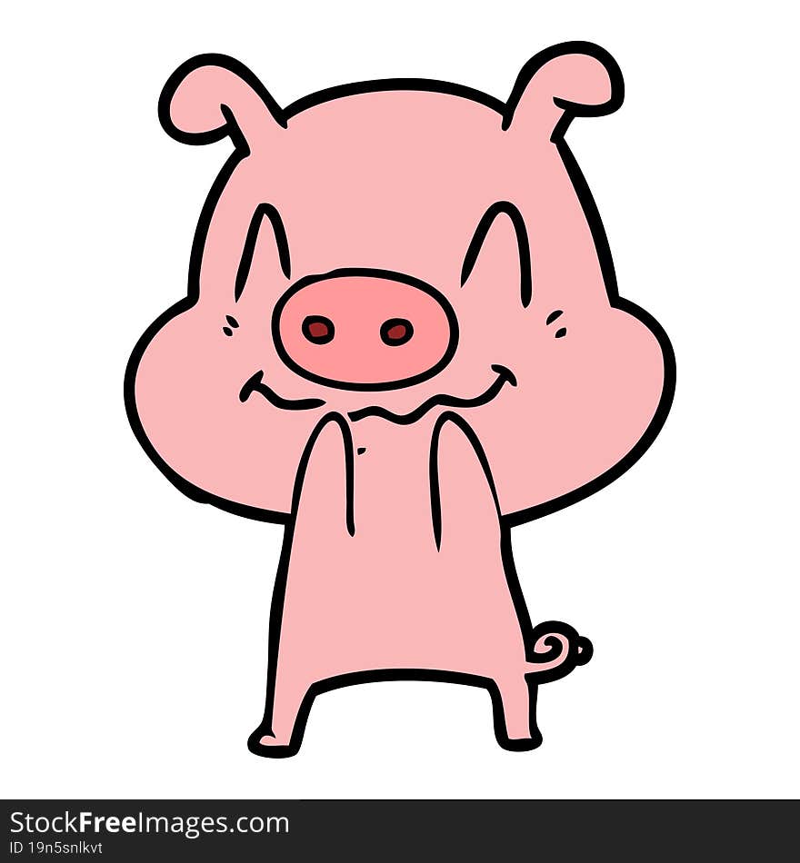 nervous cartoon pig. nervous cartoon pig