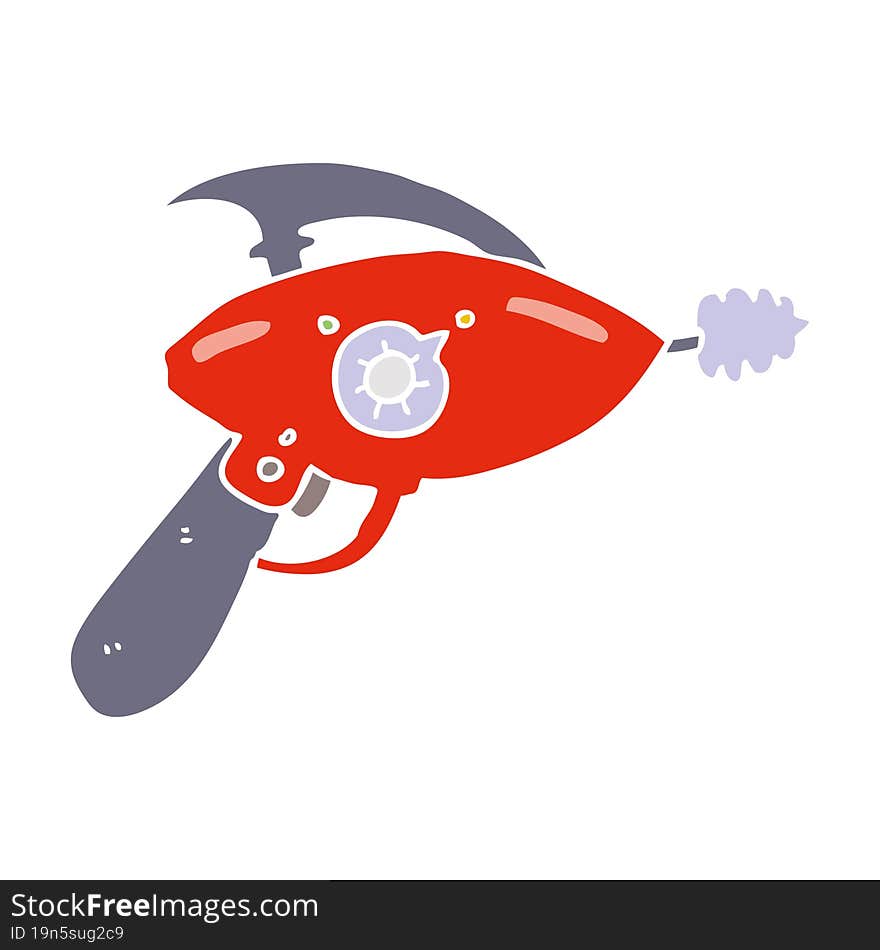 flat color style cartoon ray gun