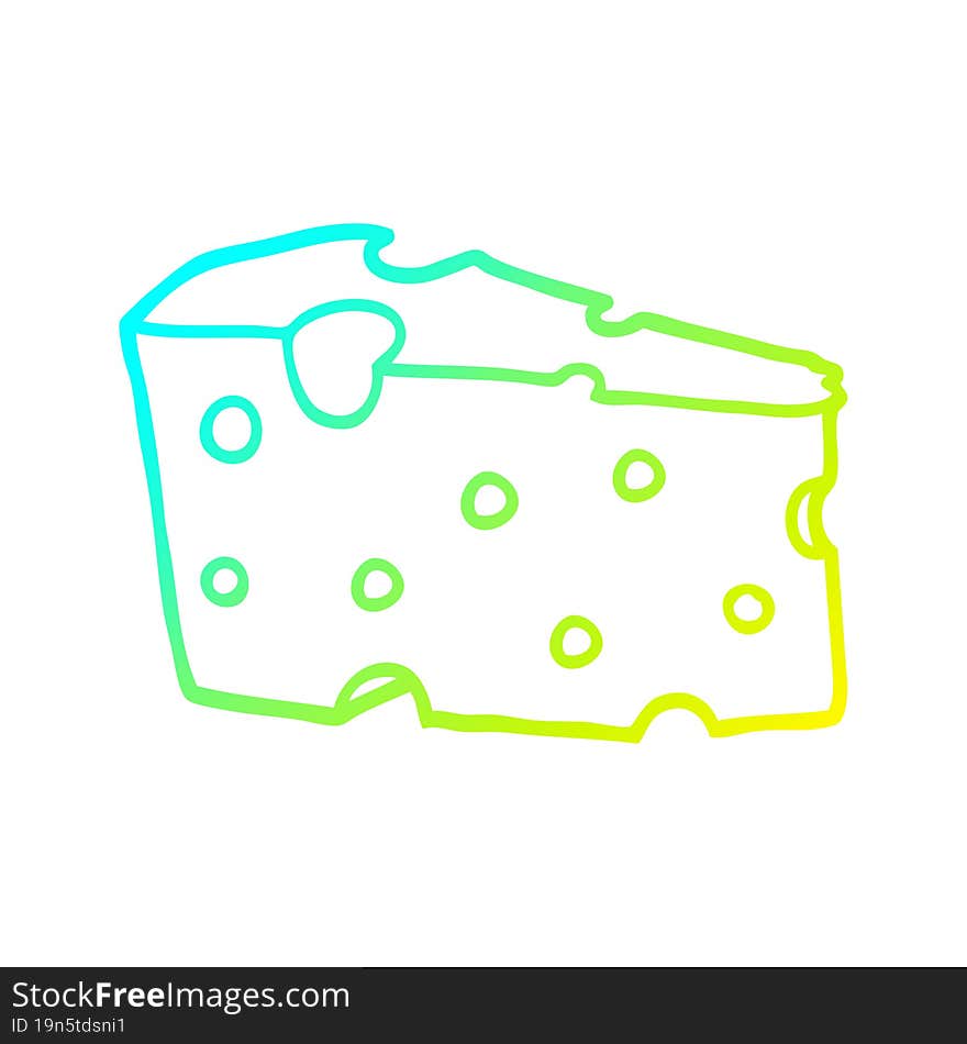 Cold Gradient Line Drawing Cartoon Cheese