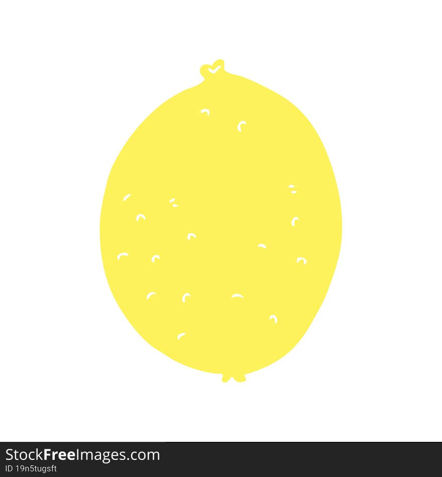 Flat Color Style Cartoon Lemon