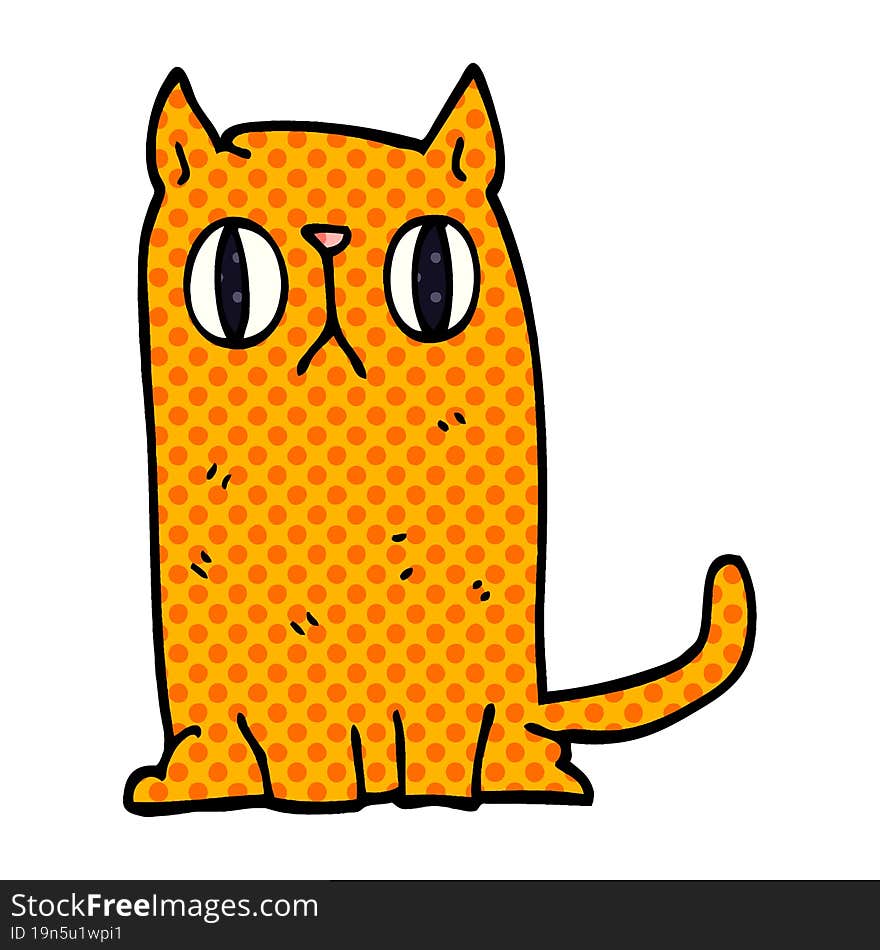 Cartoon Doodle Funny Cat