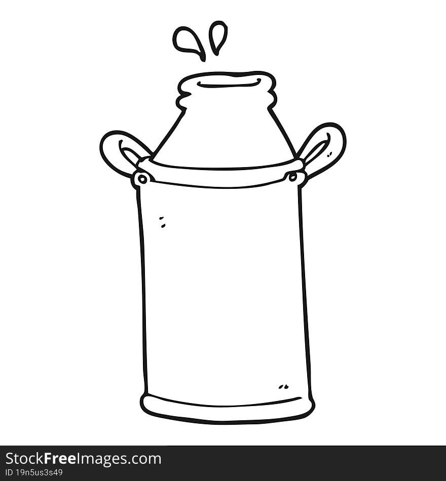 black and white cartoon milk barrel