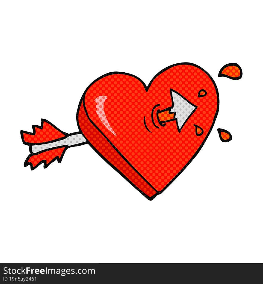 cartoon arrow through heart cartoon