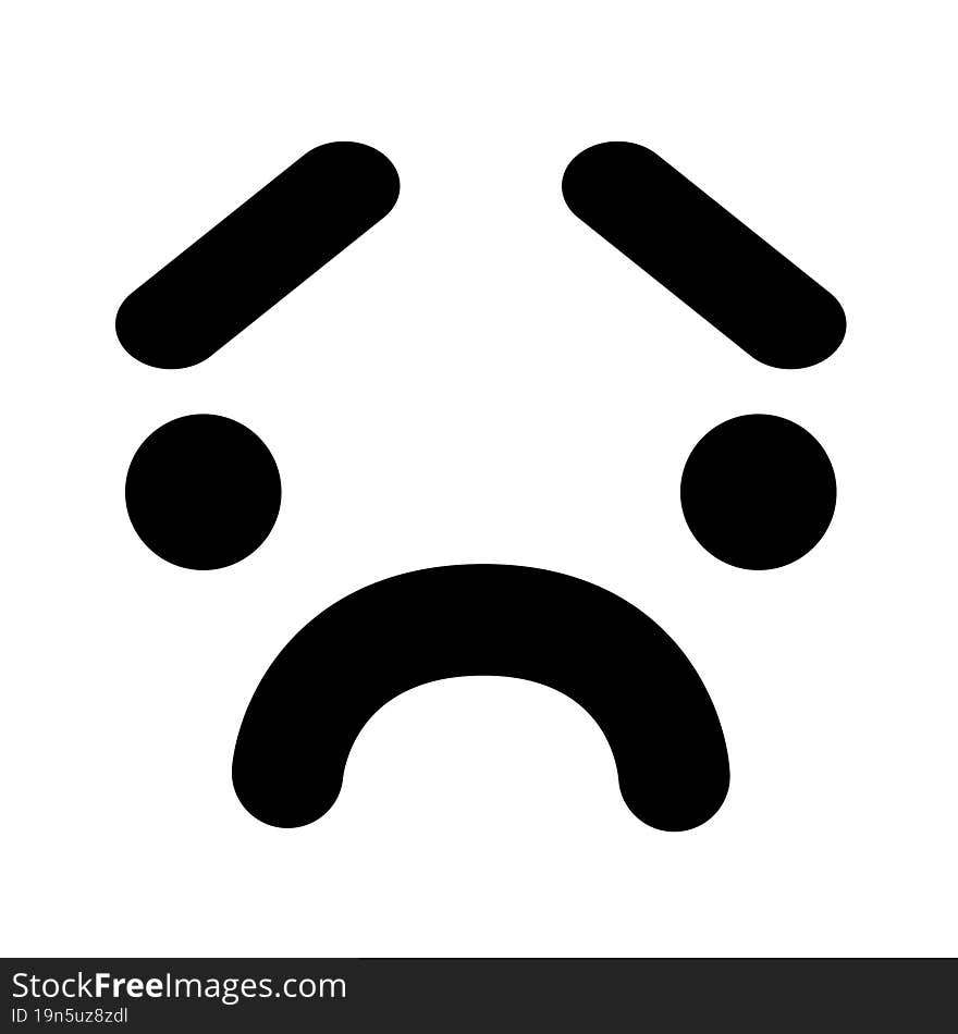 simple unhappy face icon