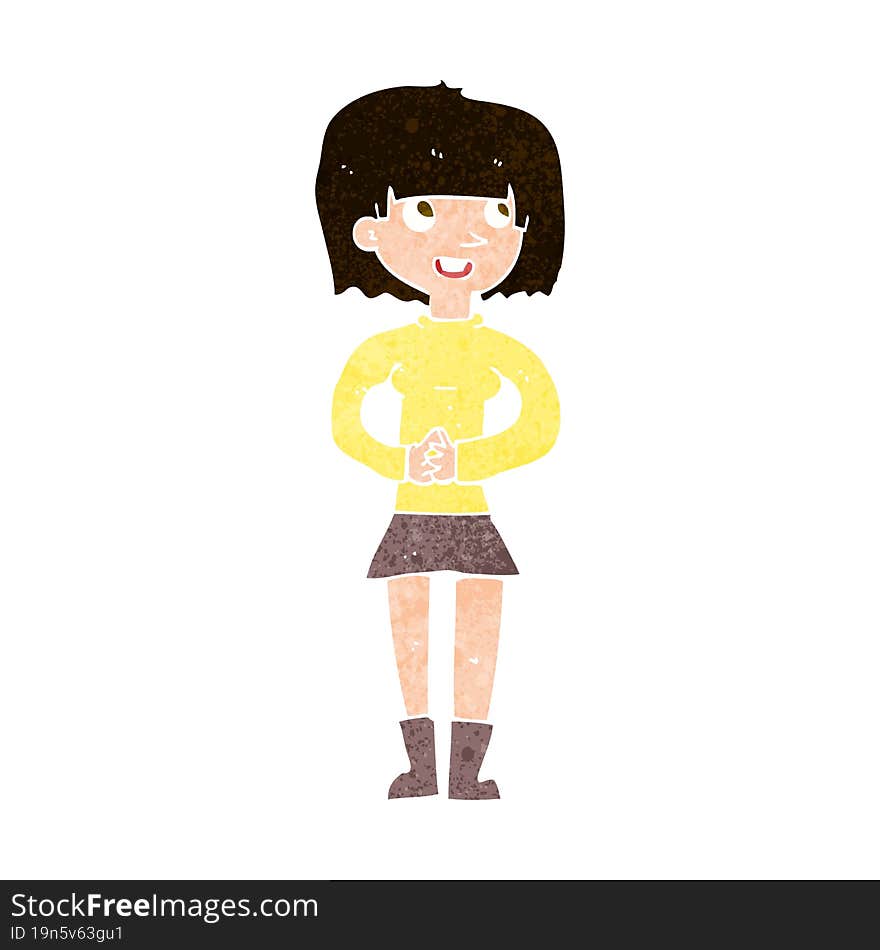 cartoon friendly woman