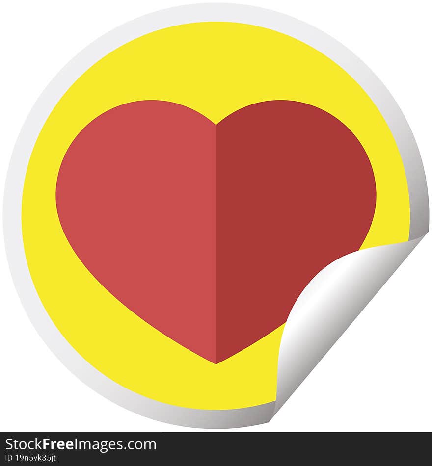 heart symbol graphic circular sticker