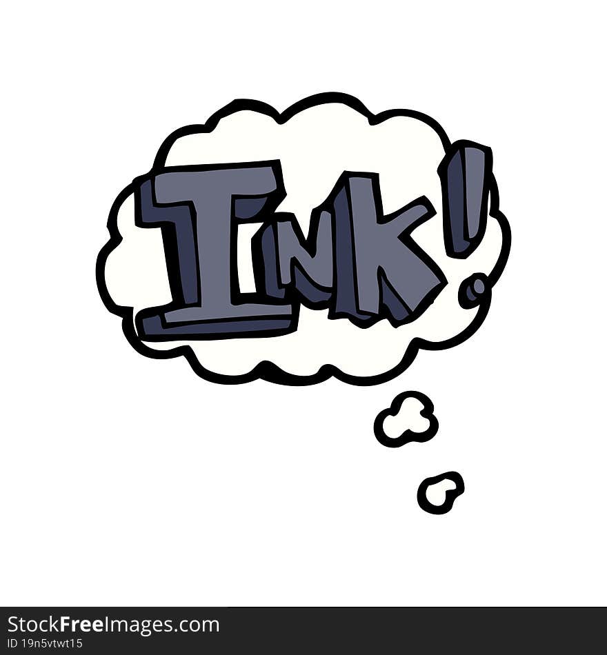 ink cartoon  with thought bubble