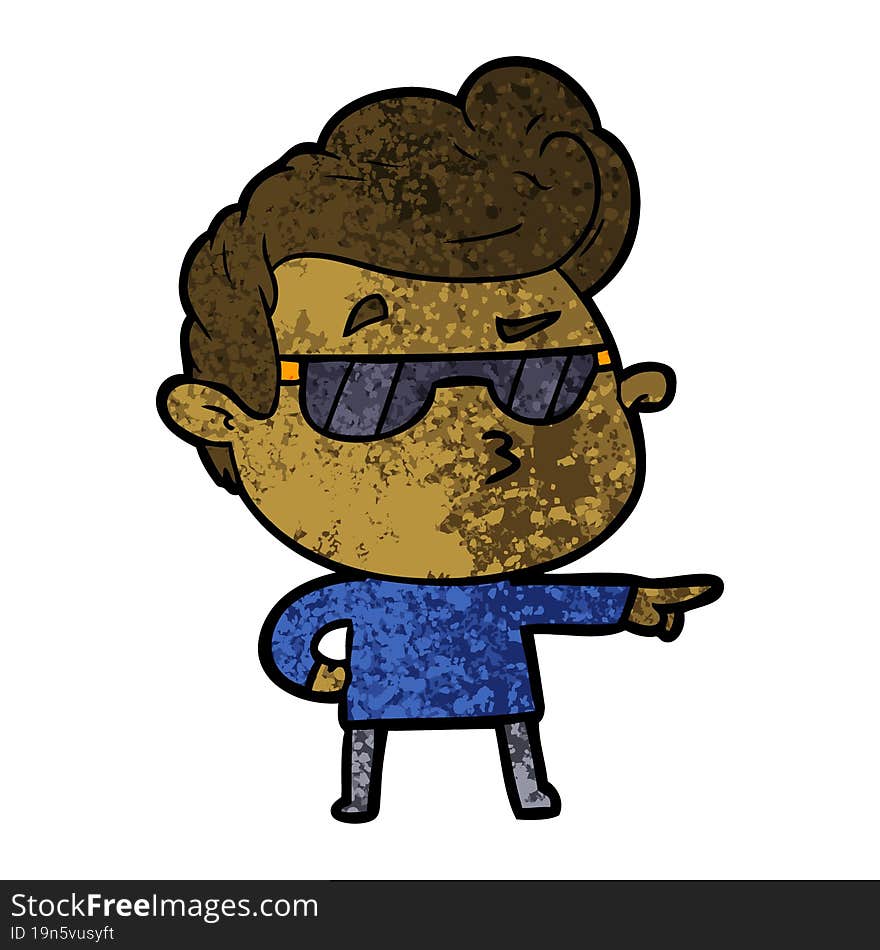 cartoon cool guy. cartoon cool guy