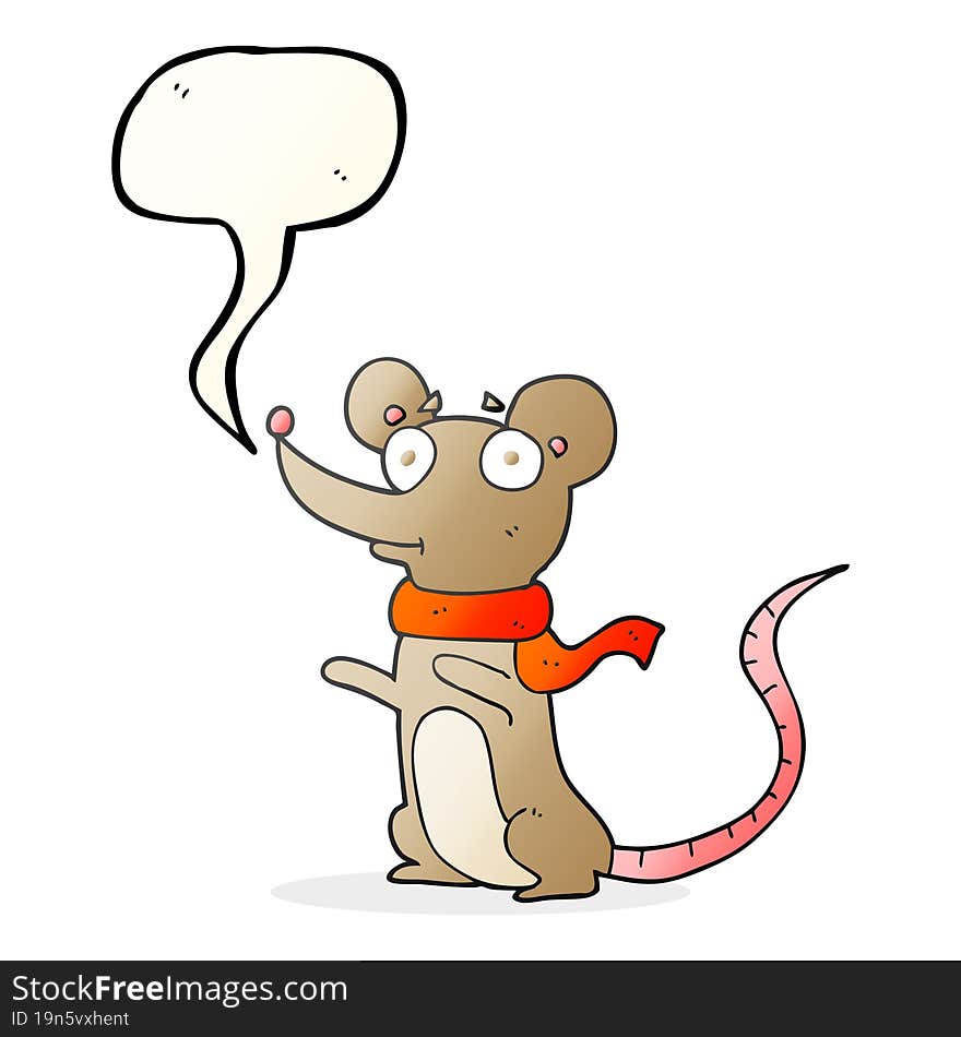 freehand drawn speech bubble cartoon mouse