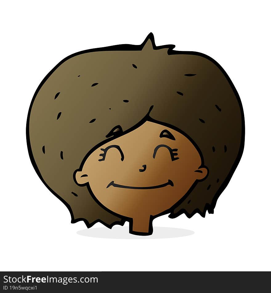 Cartoon Happy Female Face