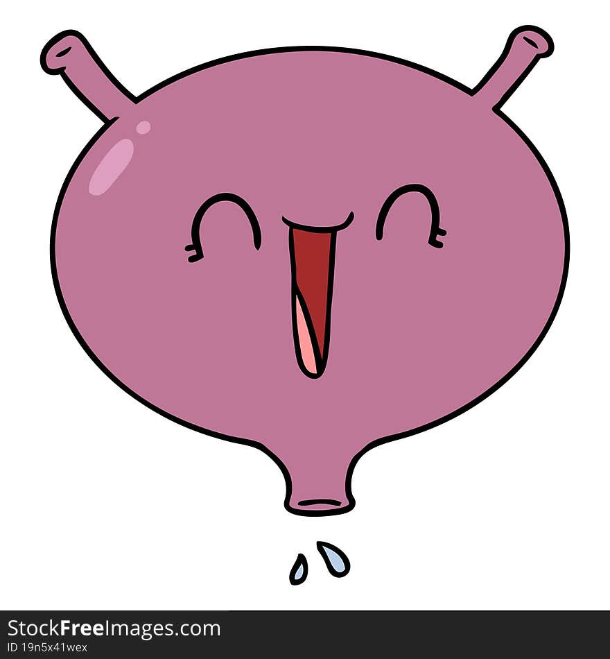 cartoon laughing bladder. cartoon laughing bladder