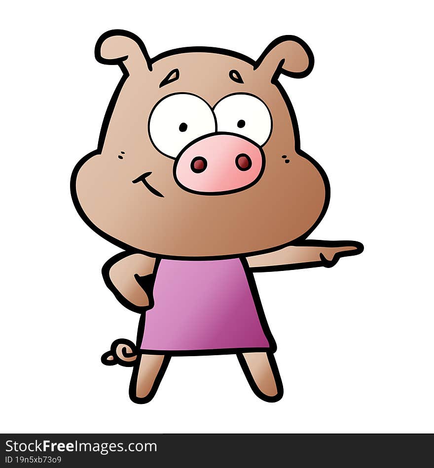 happy cartoon pig. happy cartoon pig