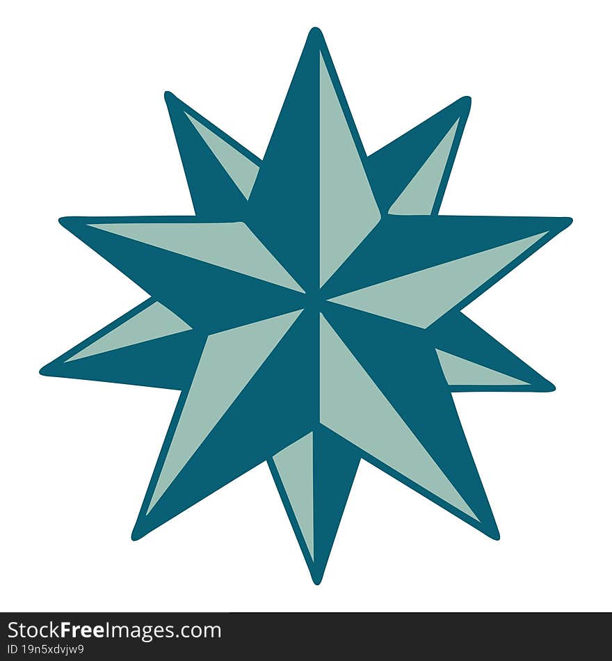 iconic tattoo style image of a star. iconic tattoo style image of a star