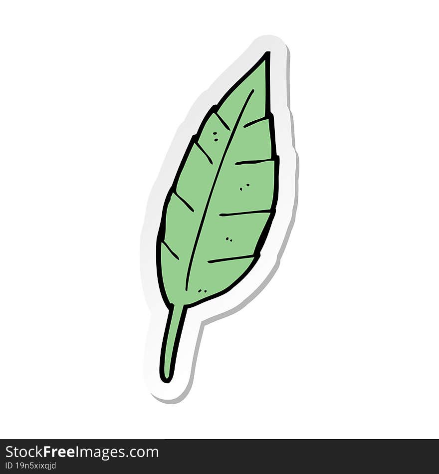 Sticker Of A Cartoon Leaf