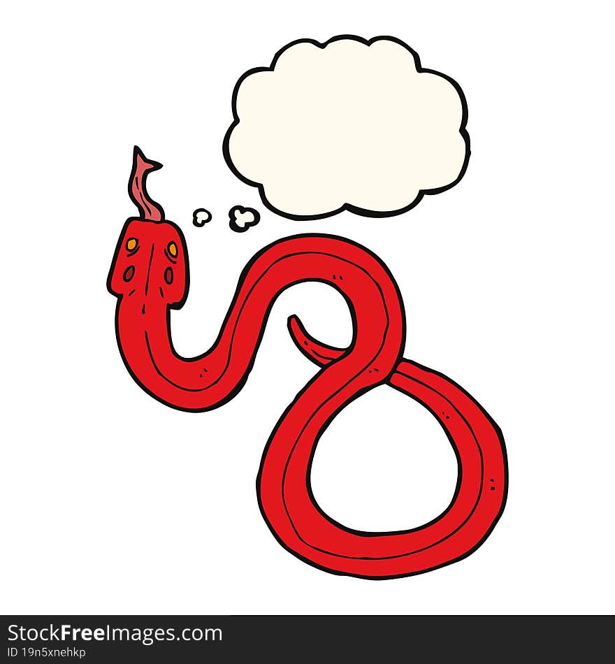 cartoon snake with thought bubble