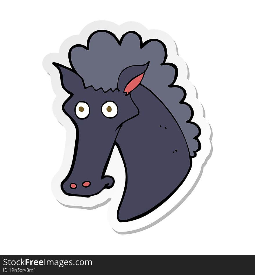 sticker of a cartoon horse head