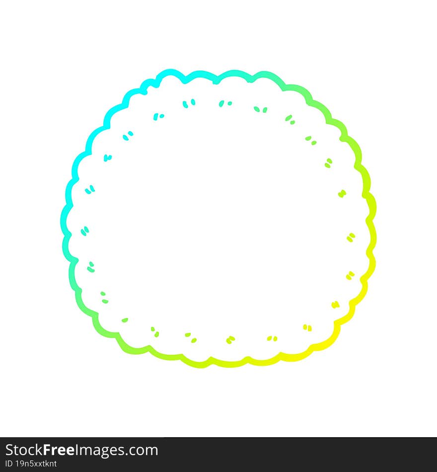 cold gradient line drawing cartoon biscuit