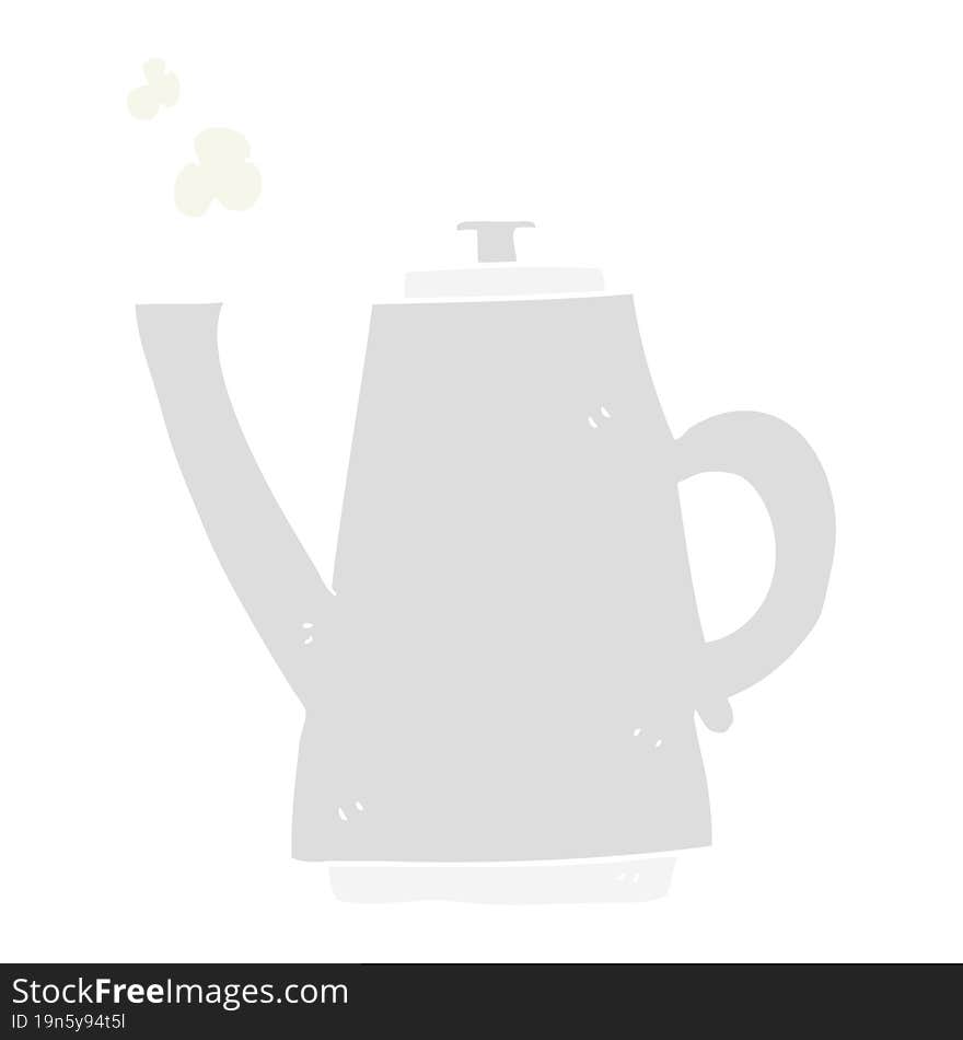 flat color illustration of coffee kettle. flat color illustration of coffee kettle