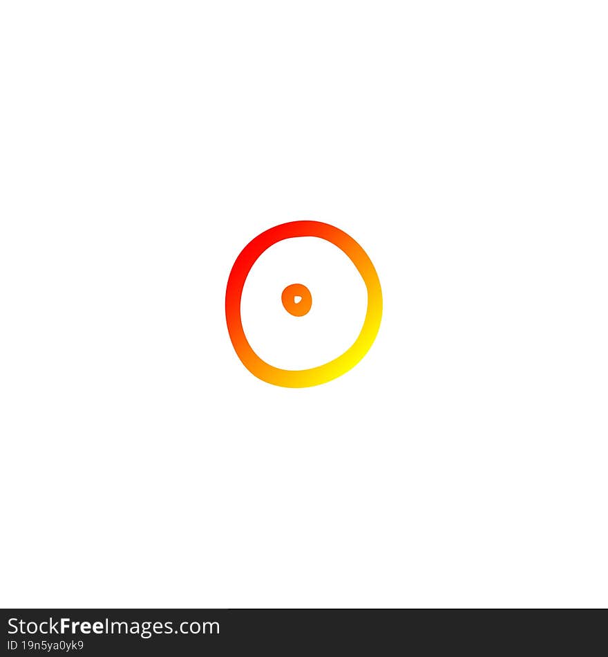 warm gradient line drawing of a cartoon letter o