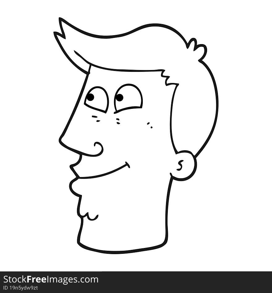 black and white cartoon male face