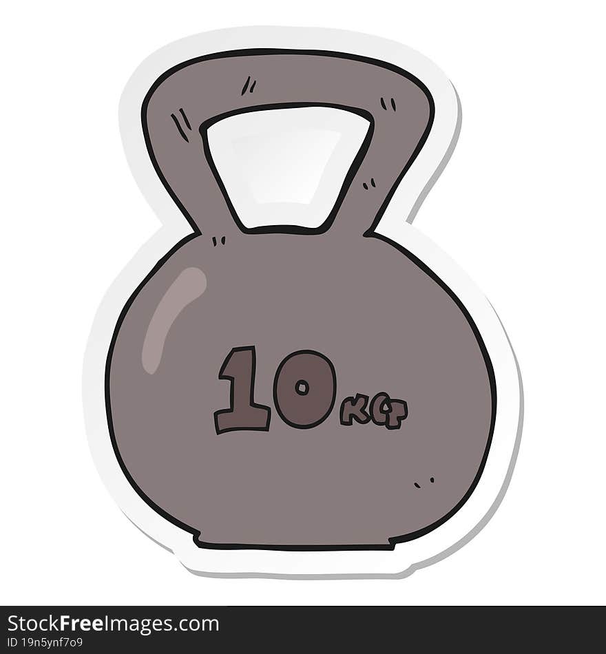 sticker of a cartoon 10kg kettle bell weight