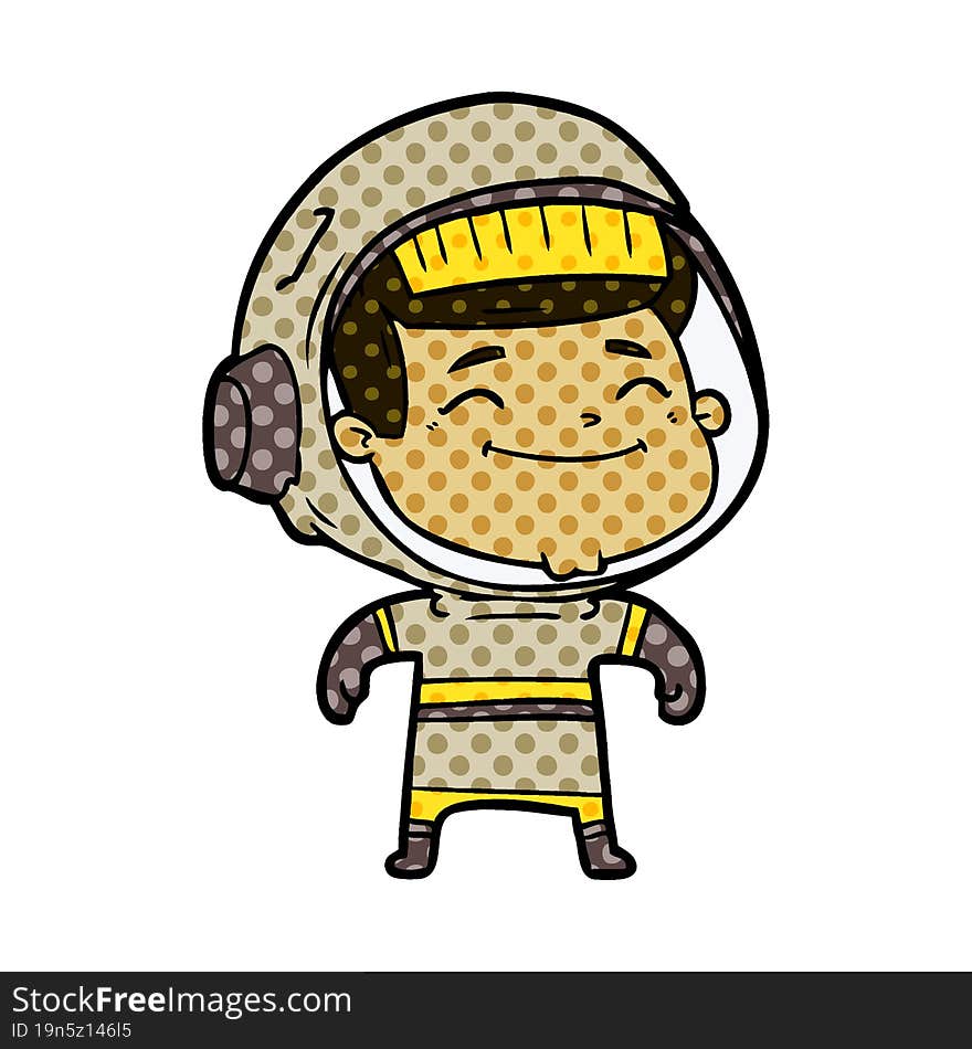 happy cartoon astronaut. happy cartoon astronaut