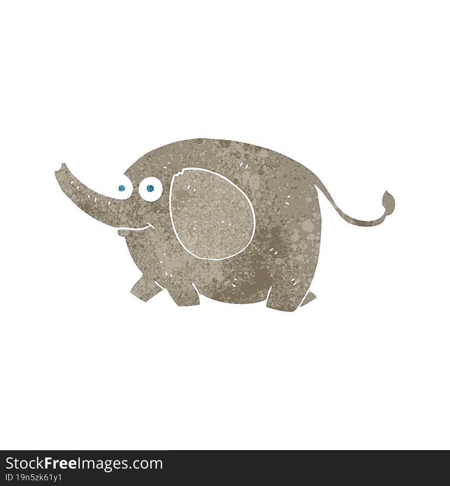 freehand retro cartoon elephant