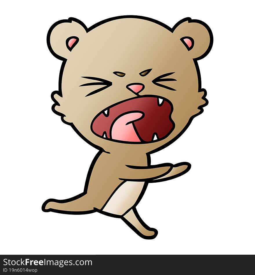 angry cartoon bear shouting. angry cartoon bear shouting