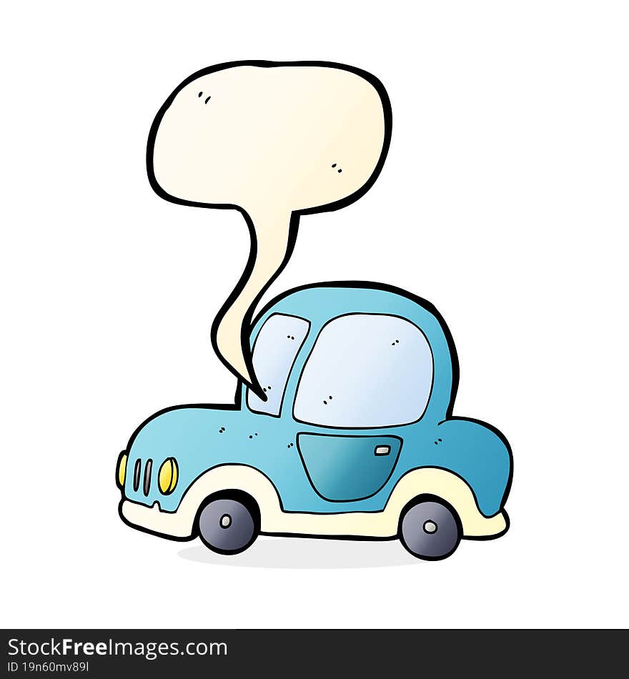 cartoon car with speech bubble