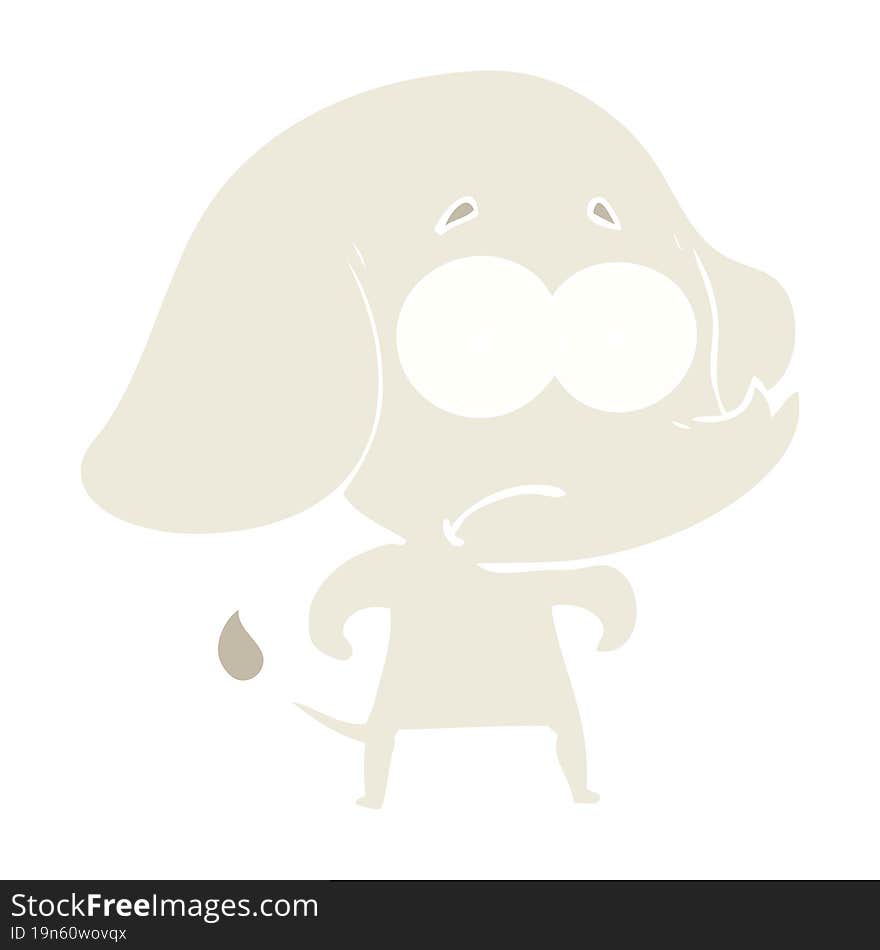 flat color style cartoon unsure elephant