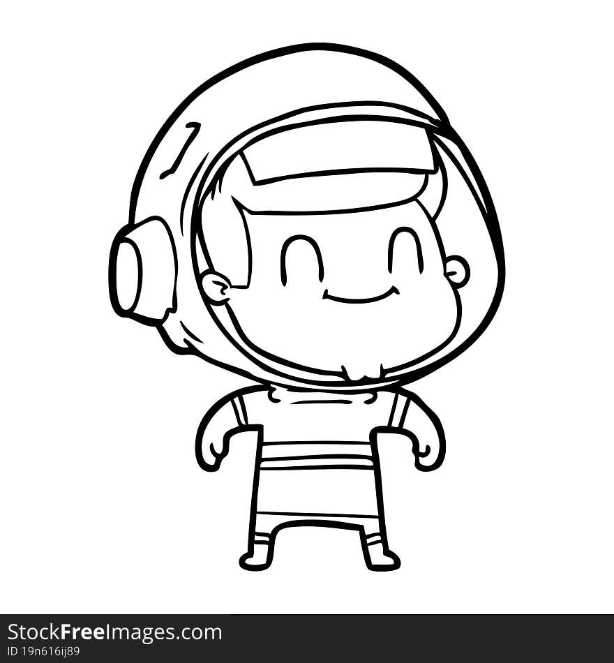 happy cartoon astronaut man. happy cartoon astronaut man