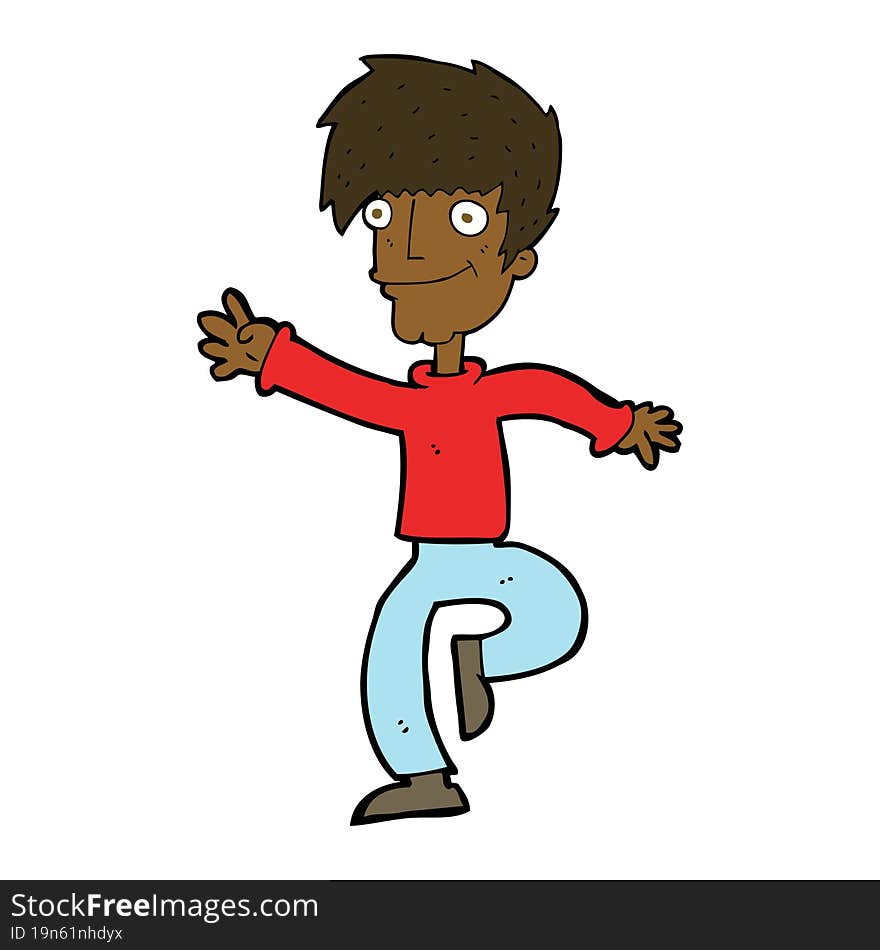 Cartoon Happy Man Dancing