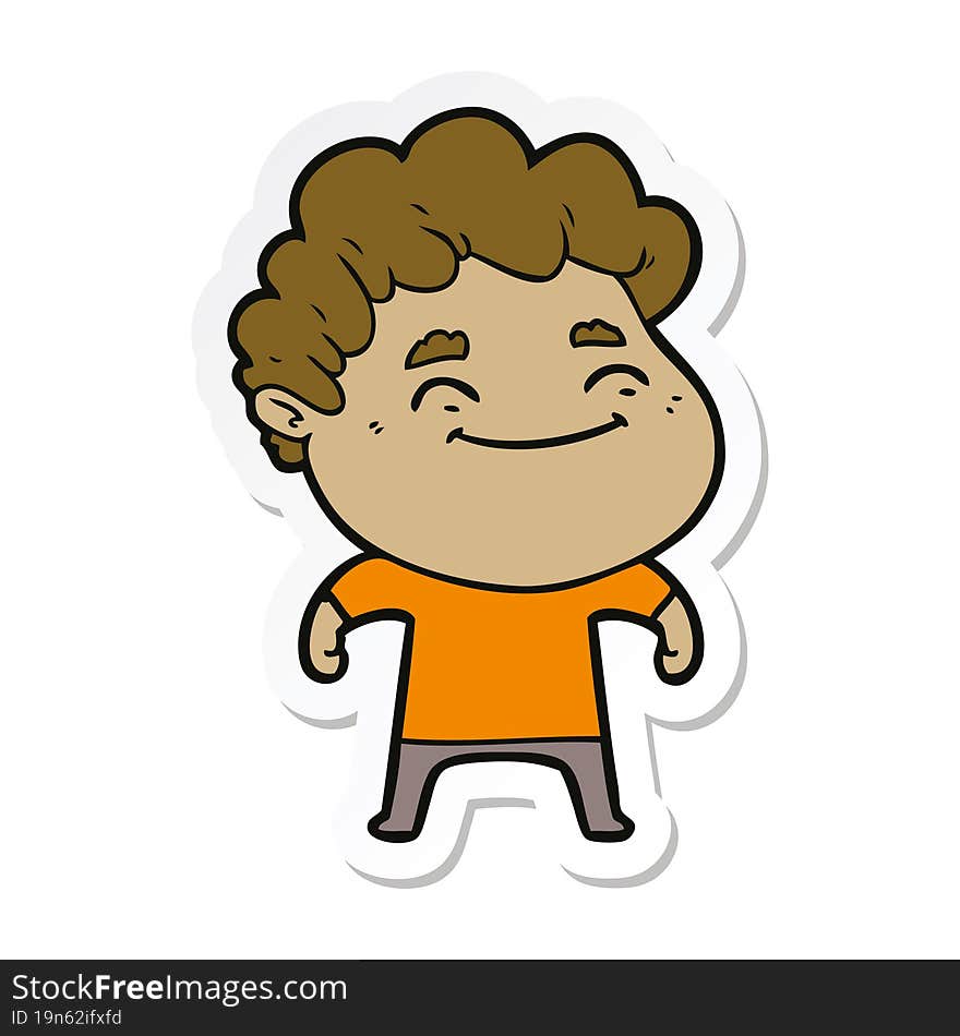 sticker of a cartoon friendly man