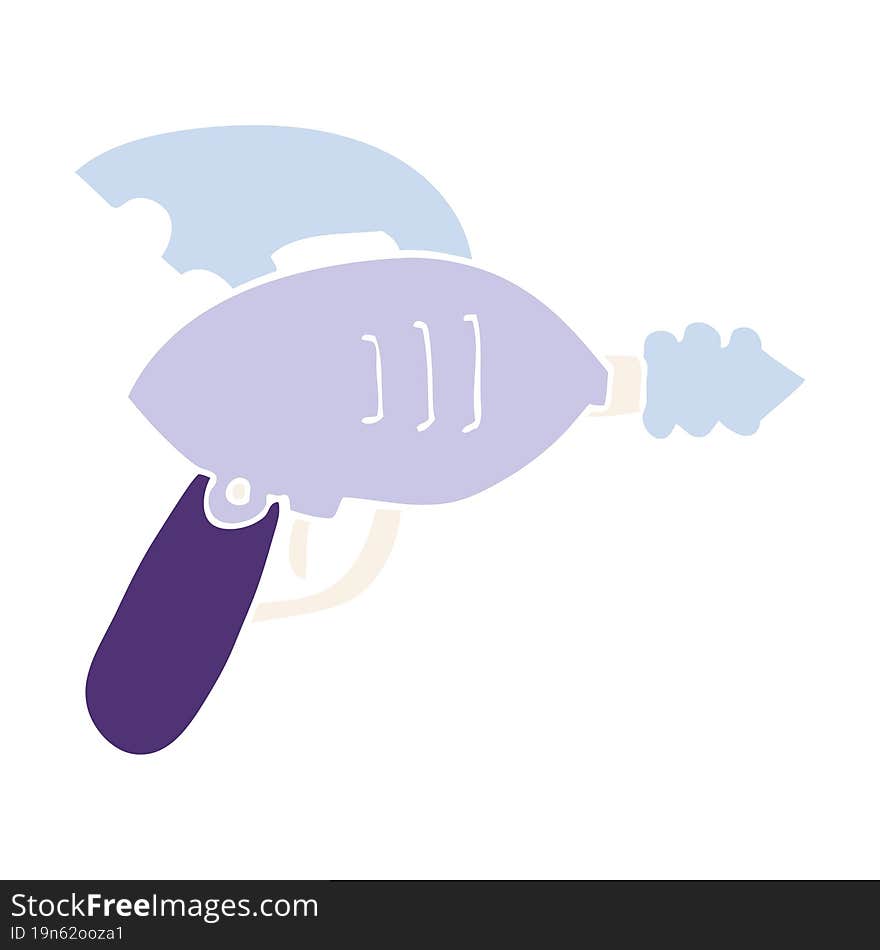 Flat Color Style Cartoon Ray Gun