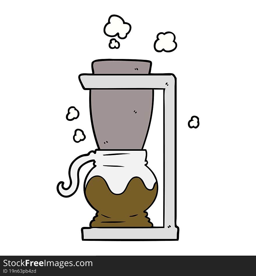 cartoon filter coffee machine. cartoon filter coffee machine