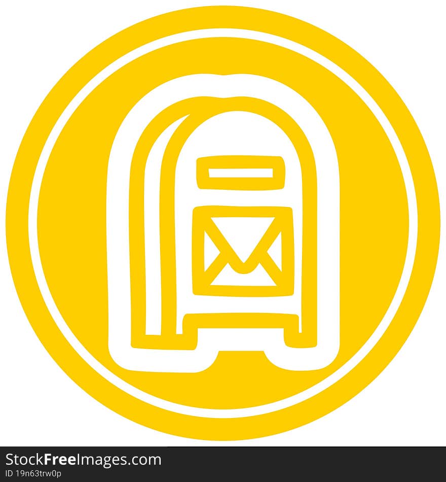 mail box circular icon symbol