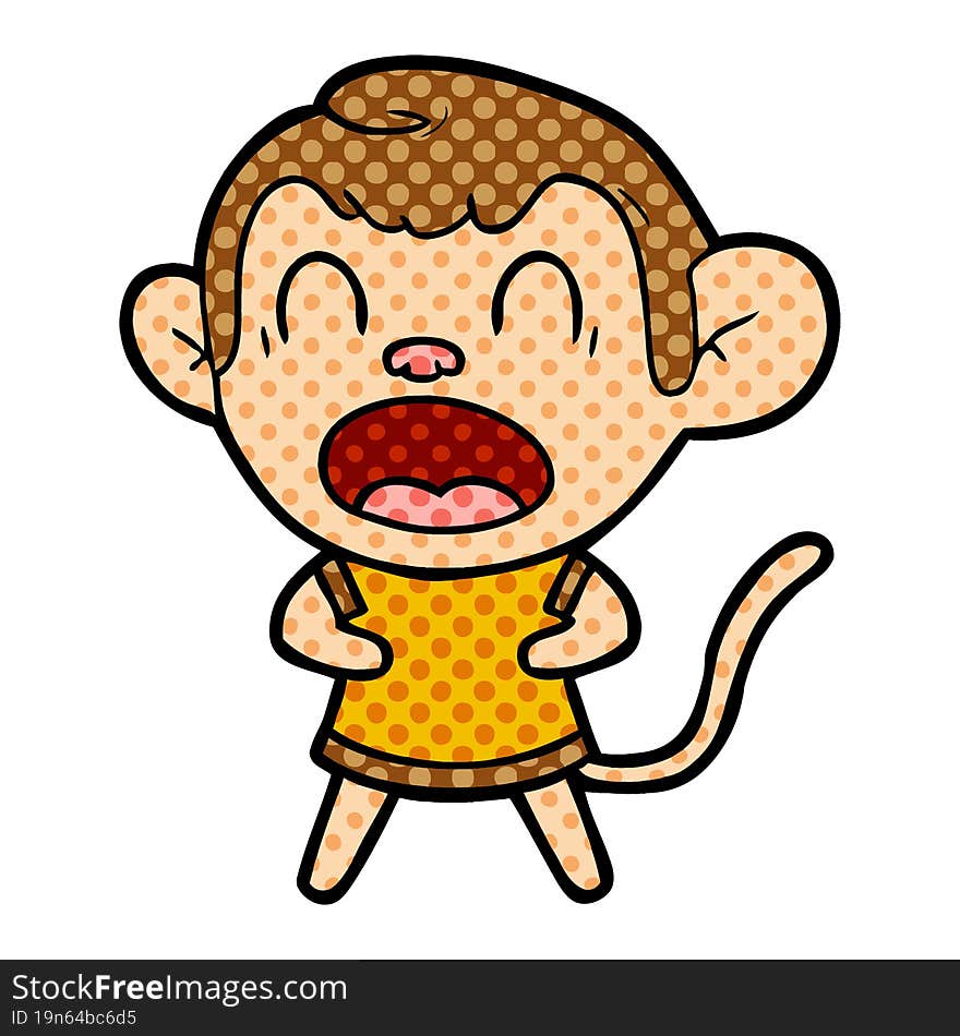 shouting cartoon monkey. shouting cartoon monkey