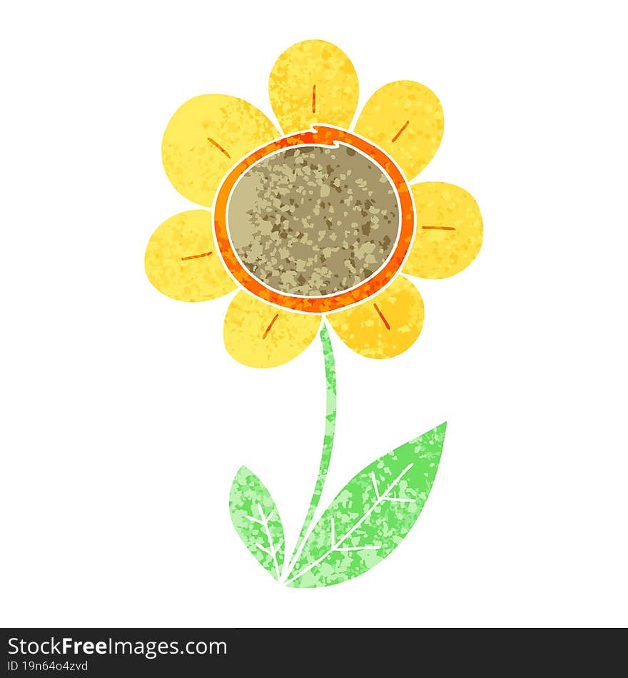 Quirky Retro Illustration Style Cartoon Daisy