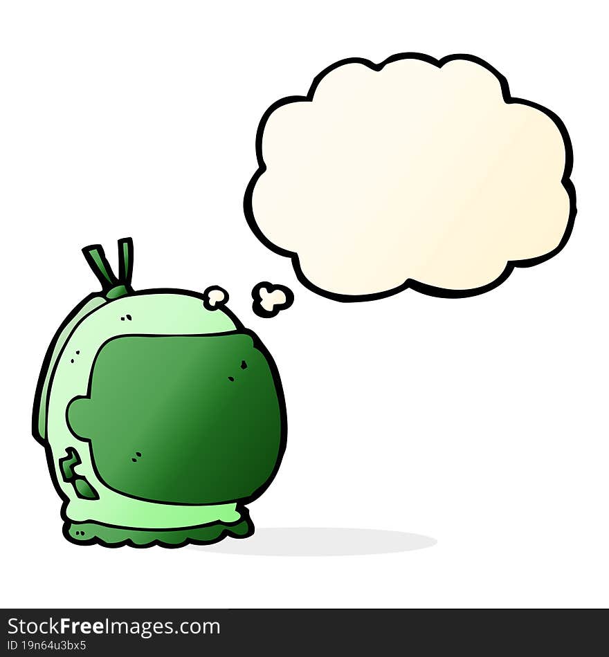 Cartoon Astronaut Helmet With Thought Bubble