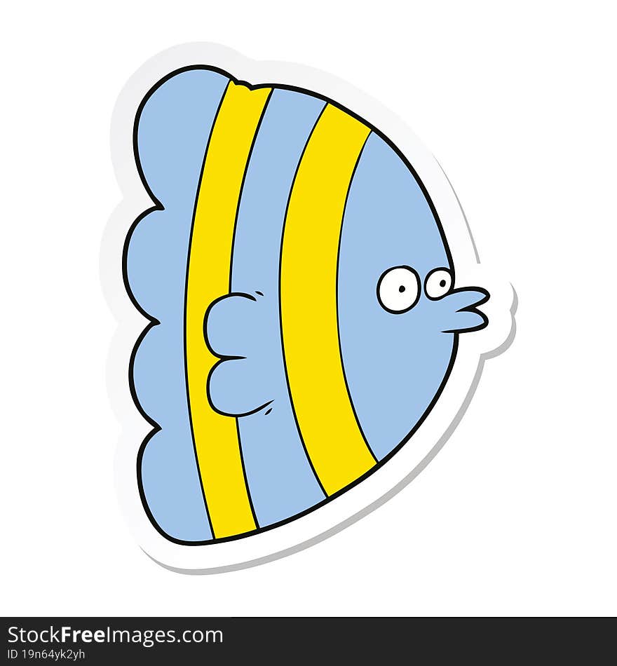 sticker of a cartoon exotic fish