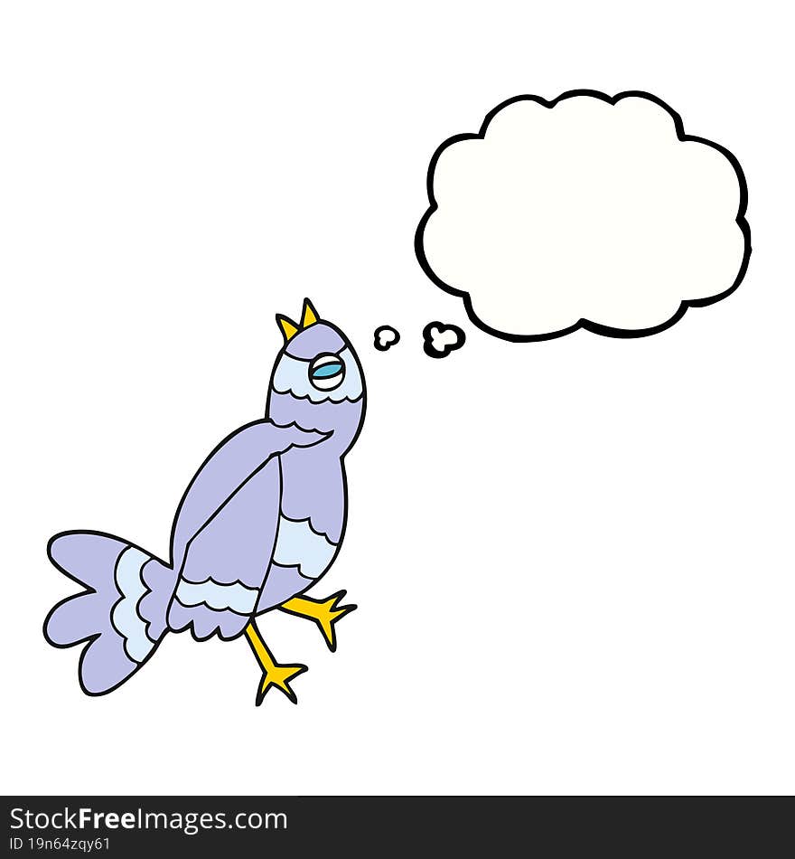 thought bubble cartoon bird singing